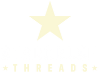 Starcrush Threads logo with a star on a black background