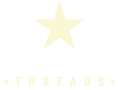 Starcrush Threads logo with a star on a black background