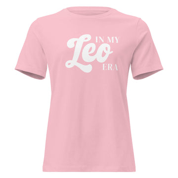 "In My Leo Era" zodiac graphic t-shirt, pink, women&
