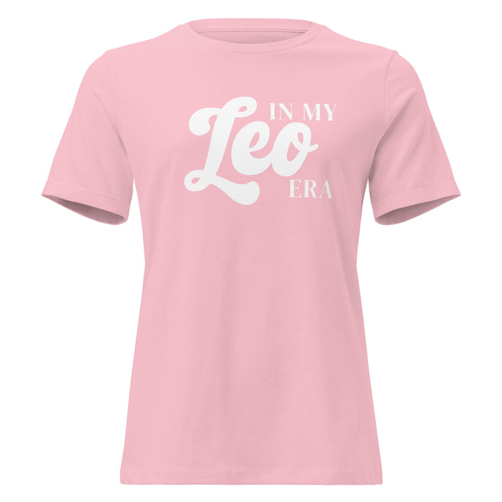 "In My Leo Era" zodiac graphic t-shirt, pink, women&