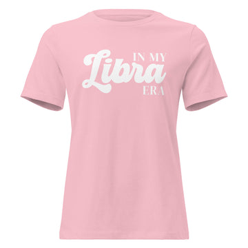 "In My Libra Era" zodiac graphic t-shirt, pink, women&