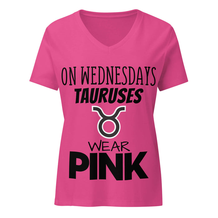 Taurus Zodiac V-Neck T-Shirt – Wears Pink