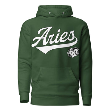 Green hoodie with &