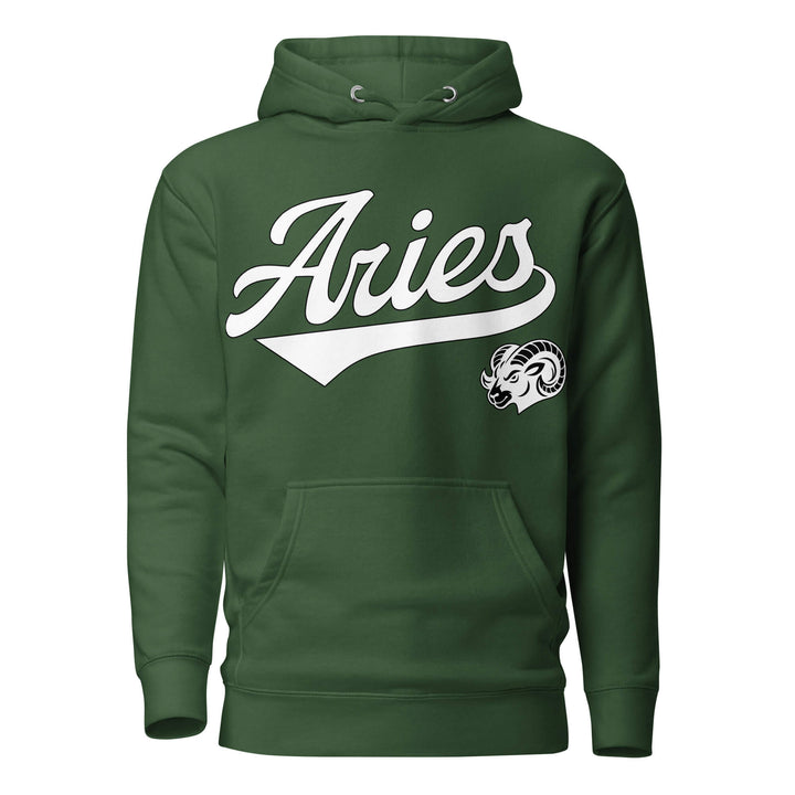 Green hoodie with &