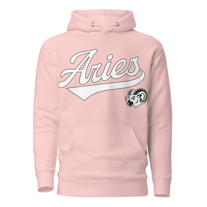 Pink hoodie with &