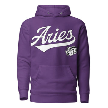 Purple hoodie with &
