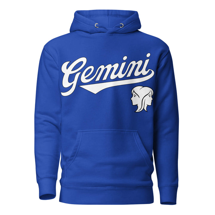 Blue hoodie with &