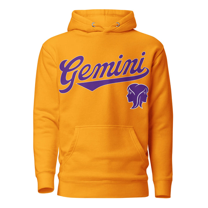 Gold hoodie with &