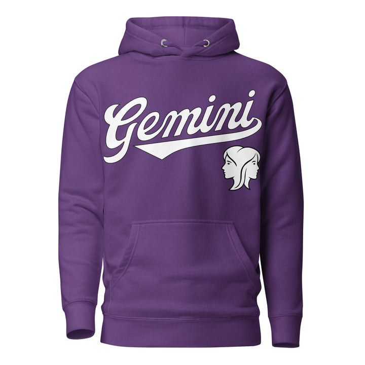 Purple hoodie with &